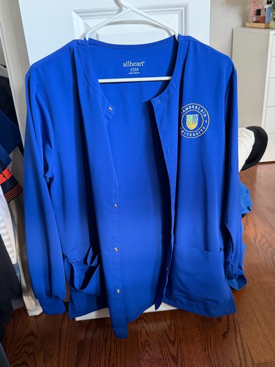 Jackets & Blazers - Royal Blue Scrub Jacket with University Crest